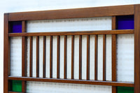 幅602ミリ 色ガラスをアクセントにしたスリム幅のガラス戸 F8579 在庫1枚