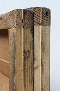 可憐な梅の花が咲く景色を描いた時代感滲む板絵戸セット F8583 在庫2枚一組