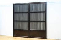 幅900ミリ高さ1877ミリ 珍品‼ 格子から優しい明かりが差し込むスリガラス入り背高いガラス戸 F8588 在庫2枚