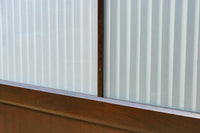 幅900ミリ高さ1877ミリ 珍品‼ 格子から優しい明かりが差し込むスリガラス入り背高いガラス戸 F8588 在庫2枚