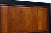 幅895ミリ 黒枠と麻の葉組子の帯装飾で格調溢れるスリガラス入り透かし板戸 F8589 在庫4枚