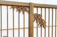 幅878ミリ 竹林の虎と龍を描いた迫力ある眺めの障子戸セット F8590 在庫4枚1組