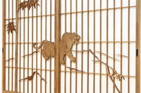 幅878ミリ 竹林の虎と龍を描いた迫力ある眺めの障子戸セット F8590 在庫4枚1組