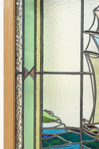 幅888ミリ 柔らかな色使いで描く美しい眺めのガラス戸 F8591 在庫1枚