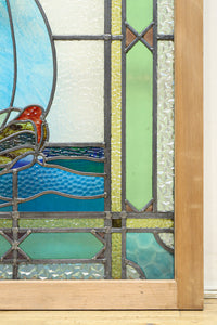 幅888ミリ 柔らかな色使いで描く美しい眺めのガラス戸 F8591 在庫1枚