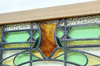 幅888ミリ 柔らかな色使いで描く美しい眺めのガラス戸 F8591 在庫1枚