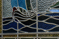 幅888ミリ 柔らかな色使いで描く美しい眺めのガラス戸 F8591 在庫1枚