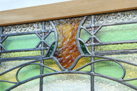 幅888ミリ 柔らかな色使いで描く美しい眺めのガラス戸 F8591 在庫1枚