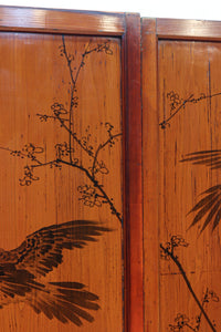 鷹と雉と梅の縁起良い板絵戸セット F8593 在庫2枚1組