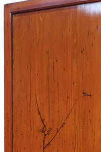 鷹と雉と梅の縁起良い板絵戸セット F8593 在庫2枚1組