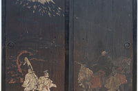 幅860ミリ 東海道から望む富士を描いたのか風情漂う素晴らしい板絵戸セット F8594 在庫2枚1組