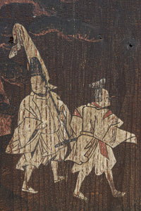 幅860ミリ 東海道から望む富士を描いたのか風情漂う素晴らしい板絵戸セット F8594 在庫2枚1組