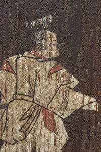 幅860ミリ 東海道から望む富士を描いたのか風情漂う素晴らしい板絵戸セット F8594 在庫2枚1組