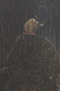 幅860ミリ 東海道から望む富士を描いたのか風情漂う素晴らしい板絵戸セット F8594 在庫2枚1組