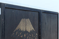 幅860ミリ 東海道から望む富士を描いたのか風情漂う素晴らしい板絵戸セット F8594 在庫2枚1組