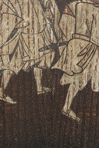 幅860ミリ 東海道から望む富士を描いたのか風情漂う素晴らしい板絵戸セット F8594 在庫2枚1組