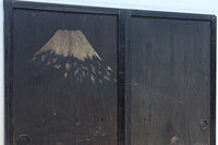 幅860ミリ 東海道から望む富士を描いたのか風情漂う素晴らしい板絵戸セット F8594 在庫2枚1組