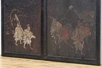 幅860ミリ 東海道から望む富士を描いたのか風情漂う素晴らしい板絵戸セット F8594 在庫2枚1組