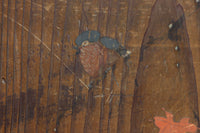 幅888ミリ 二羽の小鳥がもみじの周りで戯れる板絵戸 F8595 在庫1枚