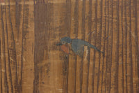 幅888ミリ 二羽の小鳥がもみじの周りで戯れる板絵戸 F8595 在庫1枚