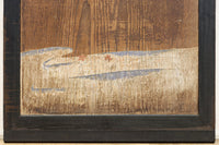 幅888ミリ 二羽の小鳥がもみじの周りで戯れる板絵戸 F8595 在庫1枚