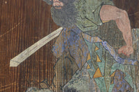 幅888ミリ 二羽の小鳥がもみじの周りで戯れる板絵戸 F8595 在庫1枚