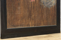 幅888ミリ 二羽の小鳥がもみじの周りで戯れる板絵戸 F8595 在庫1枚