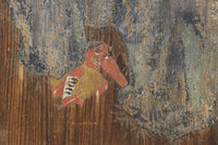 幅888ミリ 二羽の小鳥がもみじの周りで戯れる板絵戸 F8595 在庫1枚