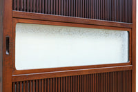 稀少幅1100ミリ 縦格子と結霜ガラスの小窓が上品な幅広大阪格子戸 F8596 在庫4枚