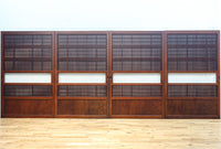 稀少幅1100ミリ 縦格子と結霜ガラスの小窓が上品な幅広大阪格子戸 F8596 在庫4枚