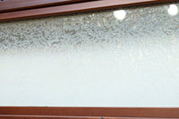 稀少幅1100ミリ 縦格子と結霜ガラスの小窓が上品な幅広大阪格子戸 F8596 在庫4枚