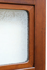 稀少幅1100ミリ 縦格子と結霜ガラスの小窓が上品な幅広大阪格子戸 F8596 在庫4枚