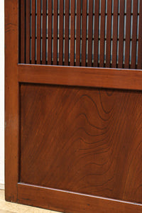 稀少幅1100ミリ 縦格子と結霜ガラスの小窓が上品な幅広大阪格子戸 F8596 在庫4枚