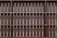 稀少幅1100ミリ 縦格子と結霜ガラスの小窓が上品な幅広大阪格子戸 F8596 在庫4枚