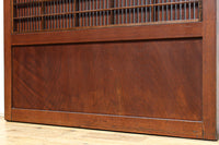 稀少幅1100ミリ 縦格子と結霜ガラスの小窓が上品な幅広大阪格子戸 F8596 在庫4枚