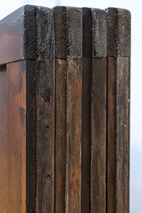 稀少幅1100ミリ 縦格子と結霜ガラスの小窓が上品な幅広大阪格子戸 F8596 在庫4枚