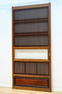 幅885ミリ 繊細な縦格子が美しく並ぶスリガラス入り大阪格子戸 F8597 在庫4枚