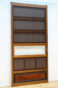 幅885ミリ 繊細な縦格子が美しく並ぶスリガラス入り大阪格子戸 F8597 在庫4枚