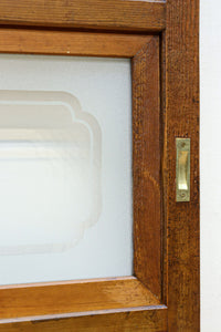 幅885ミリ 繊細な縦格子が美しく並ぶスリガラス入り大阪格子戸 F8597 在庫4枚