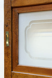 幅885ミリ 繊細な縦格子が美しく並ぶスリガラス入り大阪格子戸 F8597 在庫4枚