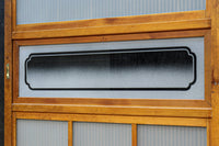 幅885ミリ 繊細な縦格子が美しく並ぶスリガラス入り大阪格子戸 F8597 在庫4枚