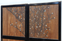 小菊と白梅の花で華やかな板絵戸セット F8602a 在庫2枚1組