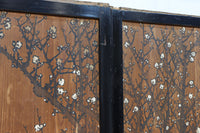 小菊と白梅の花で華やかな板絵戸セット F8602a 在庫2枚1組