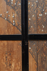 小菊と白梅の花で華やかな板絵戸セット F8602a 在庫2枚1組