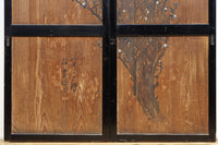 小菊と白梅の花で華やかな板絵戸セット F8602a 在庫2枚1組