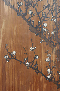 小菊と白梅の花で華やかな板絵戸セット F8602a 在庫2枚1組