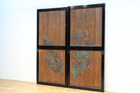 小菊と白梅の花で華やかな板絵戸セット F8602a 在庫2枚1組