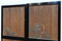 小菊と白梅の花で華やかな板絵戸セット F8602a 在庫2枚1組