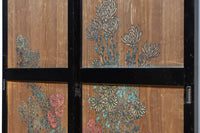 小菊と白梅の花で華やかな板絵戸セット F8602a 在庫2枚1組