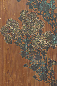 小菊と白梅の花で華やかな板絵戸セット F8602a 在庫2枚1組